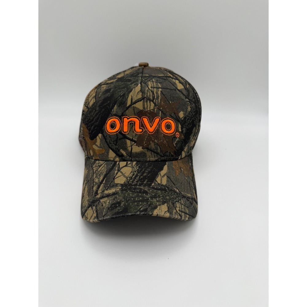 Onvo Mens Camouflage Baseball Hat Orange Embroidered Logo Snapback Camo Cap